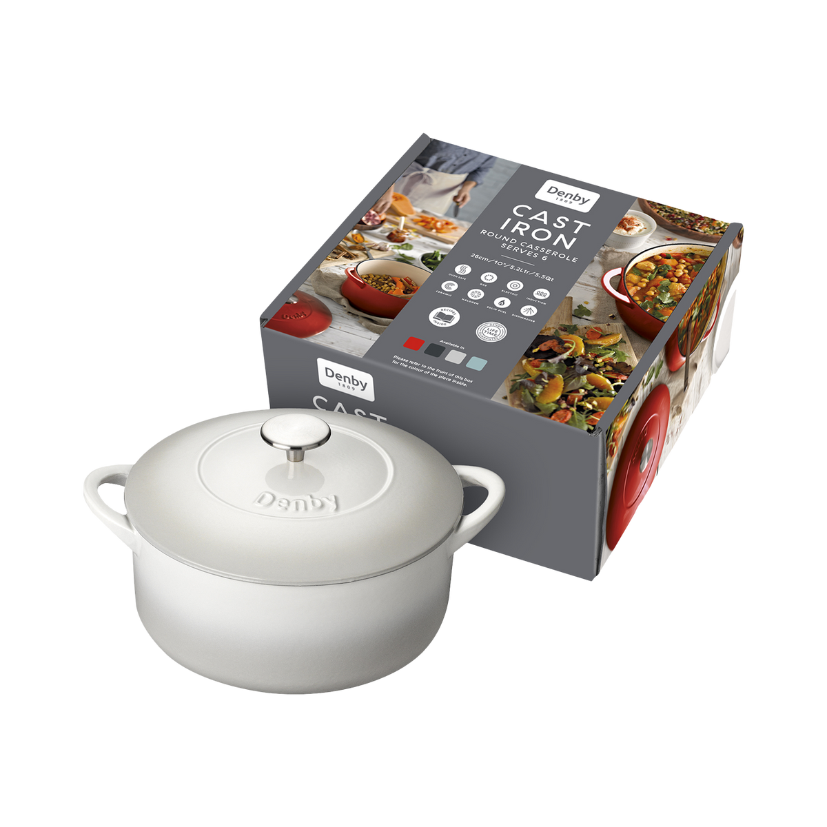 Denby Natural Canvas Cast Iron 26Cm Round Casserole