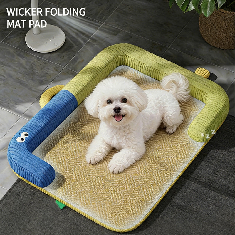 Summer Cooling Rattan Woven Pet Mat